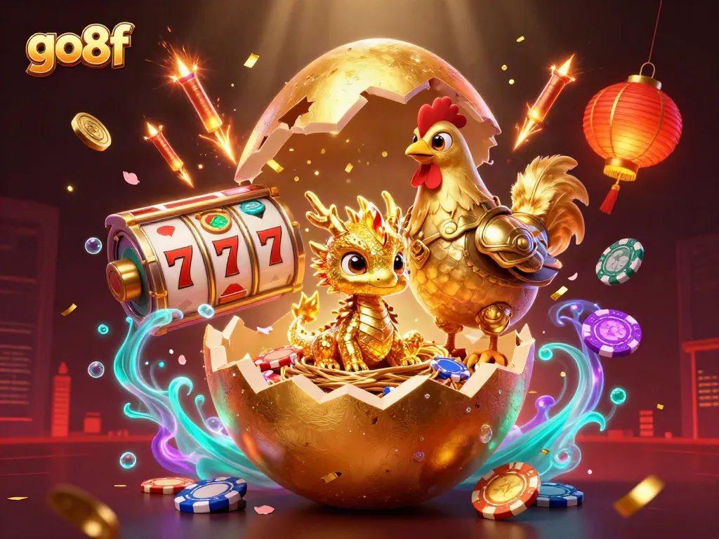 Engage with go8f's thrilling casino atmosphere featuring gold and luck elements.