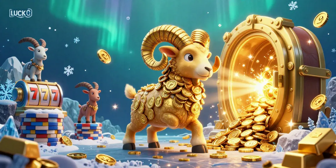 Experience LUCK8 as a golden ram bursts through a treasure vault in a thrilling casino scene.
