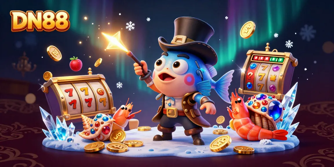 DN88 showcases a vibrant casino scene with unique characters attracting jackpot symbols and animated elements.