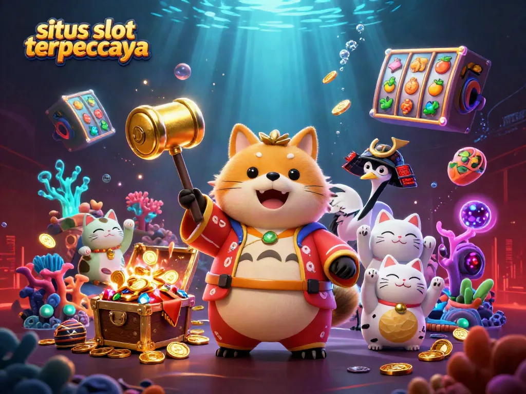 Experience thrilling wins at situs slot terpercaya with joyful characters and vibrant casino elements.