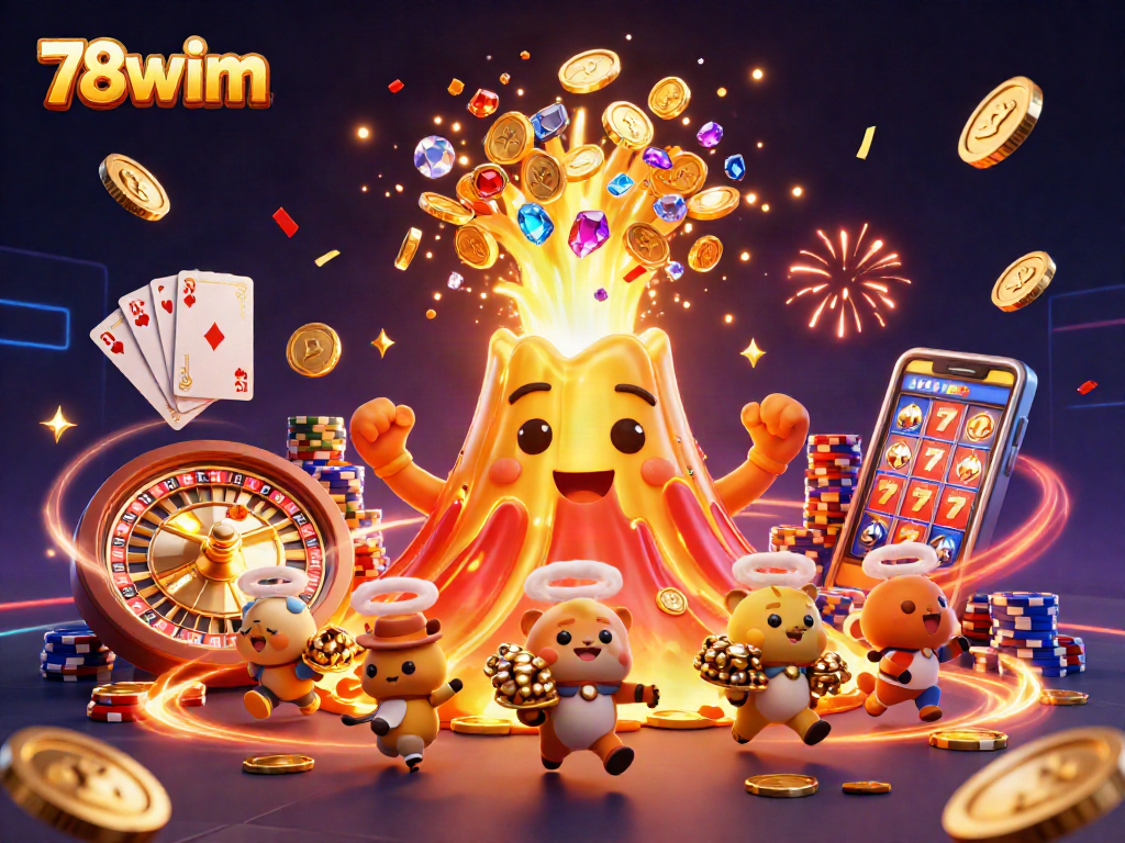 Join the excitement of 78wim with thrilling 3D representations of a dazzling casino eruption!