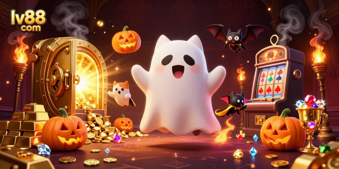 Experience thrilling gameplay at lv88 com with ghost cats and enchanting treasures in a haunted casino.