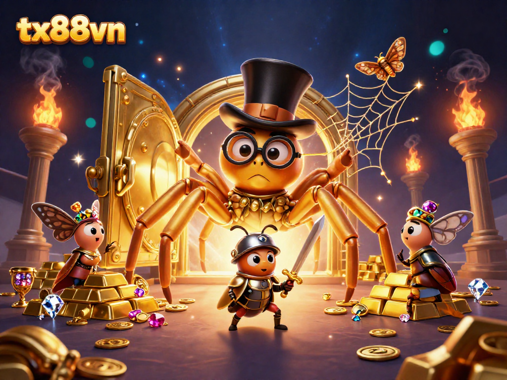 Experience thrilling games at tx88vn with a vibrant golden scene featuring dynamic casino elements.