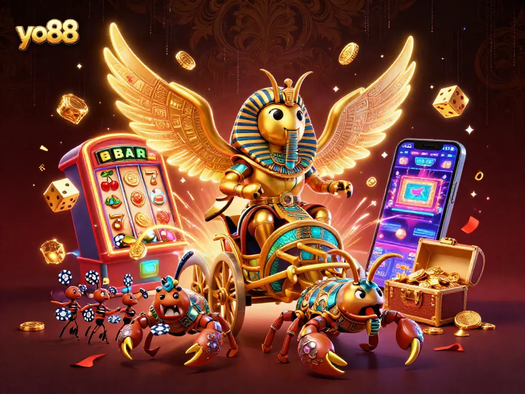 Play thrilling games at yo88 with vibrant casino scenes and exciting jackpot elements in action.