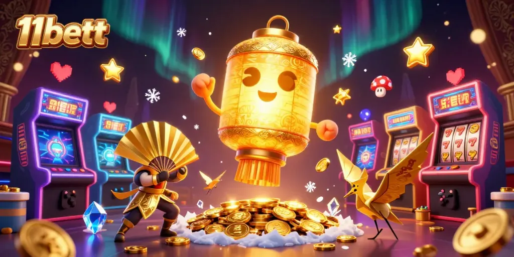 Engage in thrilling gaming at 11bett with golden lanterns and exciting casino elements.