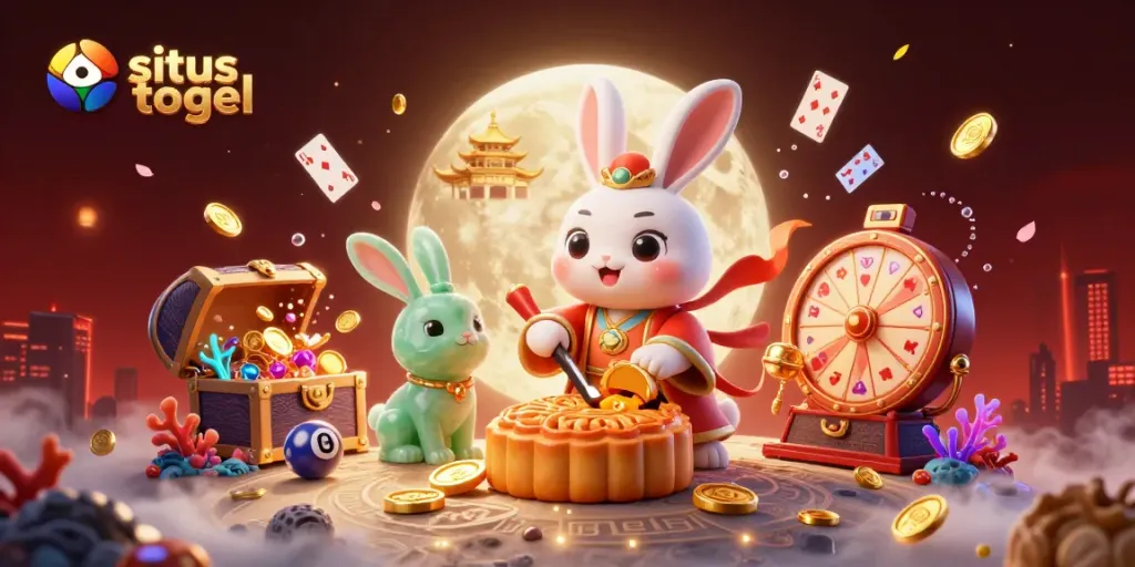 Experience the excitement of situs togel with a vibrant moon rabbit scene illuminating traditional games.