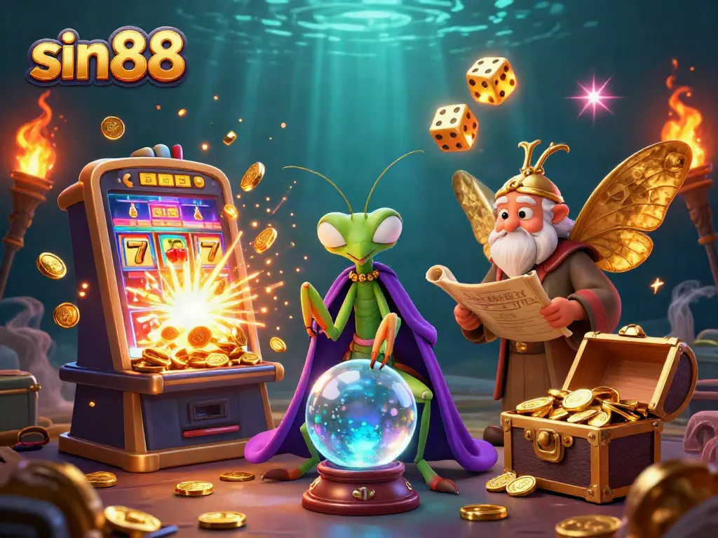 Experience thrilling wins with sin88 at this vibrant online casino image featuring exciting game elements.