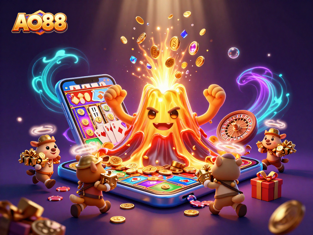 Experience the thrilling eruption of treasure at AO88, where gamers seize valuable coins and rewards.