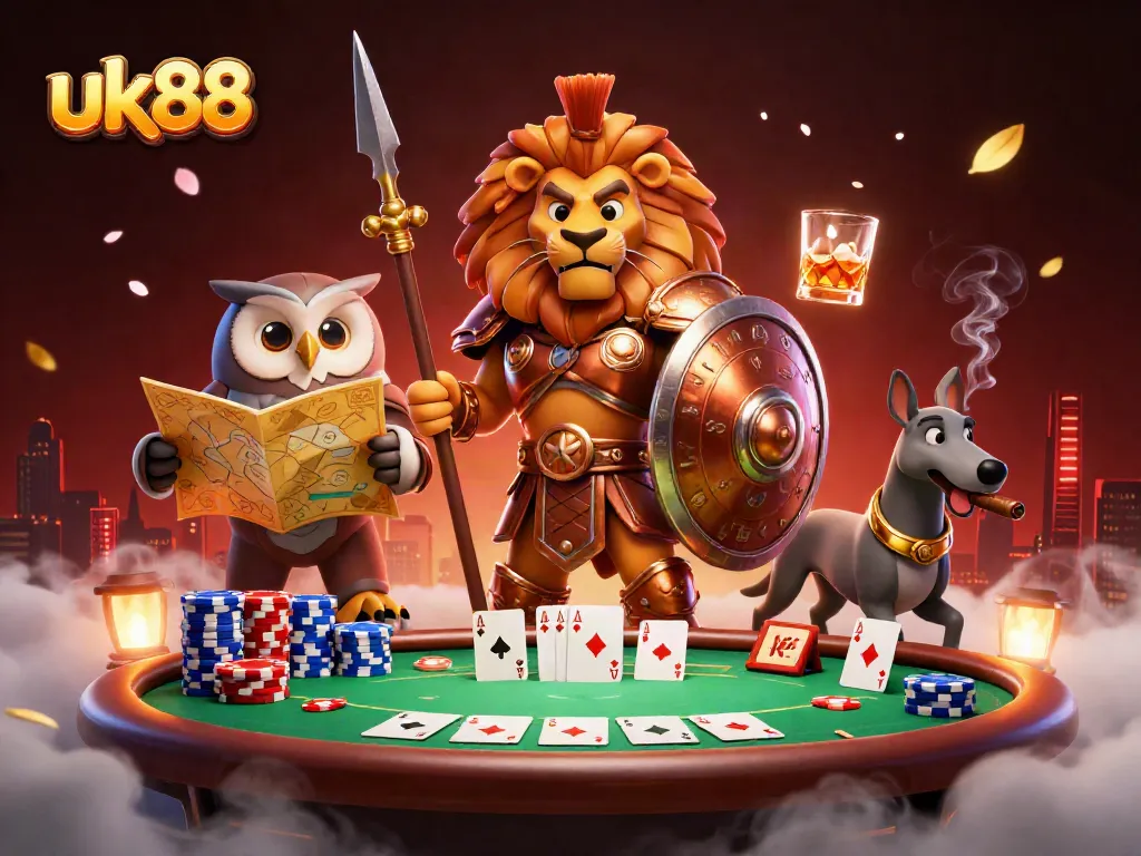 Experience thrilling victories at uk88 with exciting poker elements and a dynamic 3D casino scene.